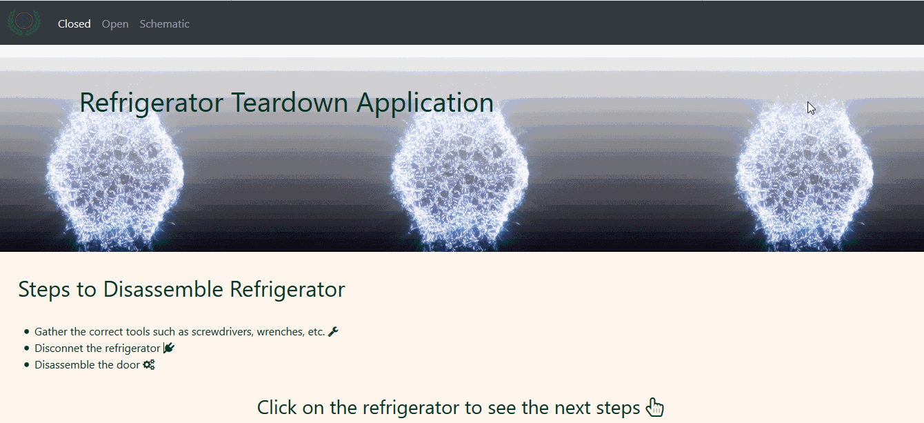 Animated GIF of the refrigerator dismanteling application